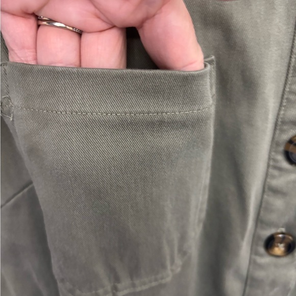 Mono B Sage Green Women’s Utility Short-Sleeved Jumpsuit 6 Pockets, Size L - Picture 6 of 11